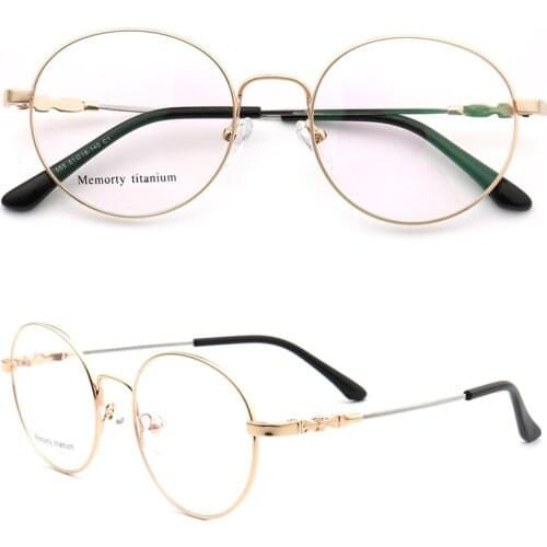 Women Round Eyeglasses Frames for Men Metal Vintage Glasses Frames Nerd Full Rim Rx Eyeglass Memory Metal lightweight Eyewear