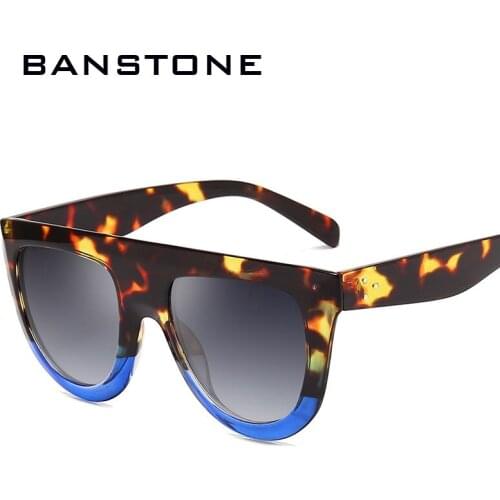 BANSTONE Oversized Sunglasses Female Vintage Sun Glasses Women plain glass spectacles UV400 Gafas De Sol