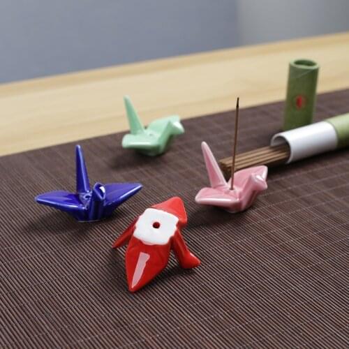 1pcs Thousand Paper Crane Shaped Incense Stand Holder Ceramic Incense Burner