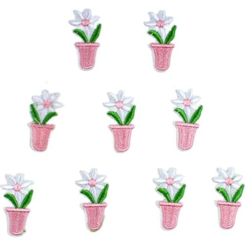 10pcs Cartoon Mini Flower Stickers Embroidery Cute Floral Patches DIY Girls Baby Apparel Shoes Bags Hats Jeans Coats Appliques