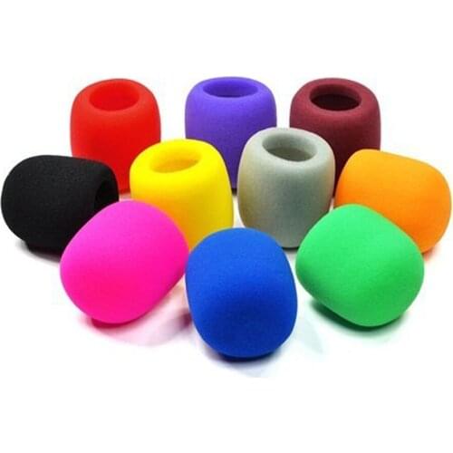 10 colors Mixed colors Windscreen Foam Mic Cover Karaoke DJ Protective Handheld Stage Mic Cover Ball Shape Microphone