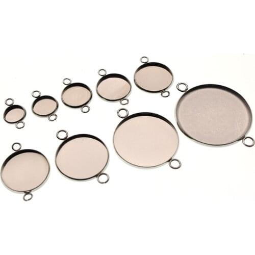 20pcs Stainless Steel Earring Bracelet Connectors for Jewelry Making Blank Pendant Cabochon Setting Base DIY Jewelry Findings
