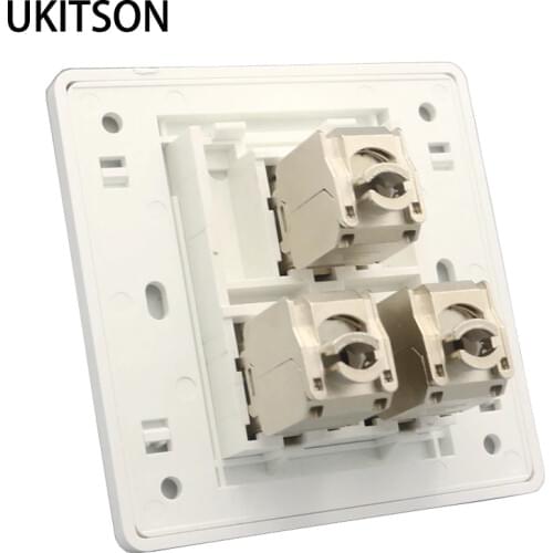 3 Ports CAT6A CAT7 RJ45 Wall Plug CAT 7 Jack Triple Socket LAN Faceplate For Internet Connection