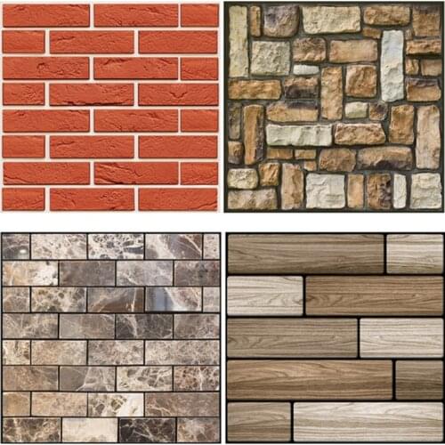 30*30 3D Brick Tile Sticker PVC Self-adhesive Anti-collision Wall art Sticker Waterproof Bathroom Ceramic Background Decoration