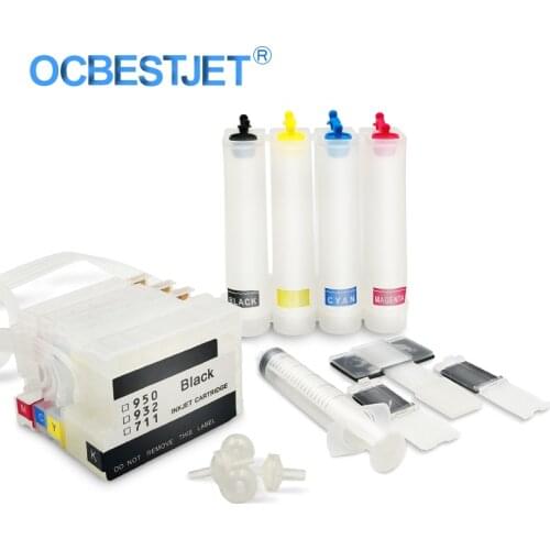 4PCS For HP 950 951 950XL 951XL Continuous Ink Supply System CISS Ink Tank For HP 8100 8600 8610 8615 8620 8625 8630 251dw 276dw