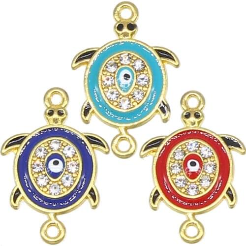 6PCS Gold/Silver Bohemian Style Turtle Connector Making Bracelet Jewelry Discover DIY Accessories