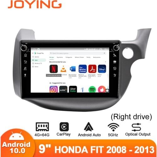 Joying 9" Android10 Car Radio for Honda Fit Jazz 2008-2013 GPS DSP Carplay SPDIF 5GWiFi Subwoofer DAB+ Optical Output DVR OBD