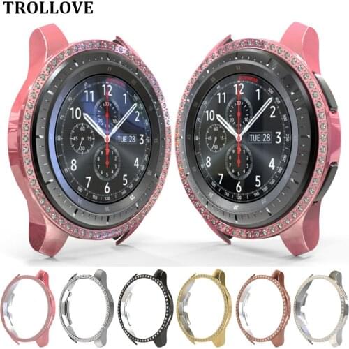 Bling Diamond Case For Samsung Galaxy Watch 46mm 42mm Bumper Smart Watch Accessories PC Protection Shell Protective Cover Frame