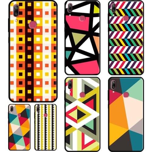 Geometric Stripy Triangle Pattern For Huawei Y3 II Y5 2017 Y9 2019 Y7 Y6 Prime 2018 Y7A Y5P Y6P 2020 Nova 3 2 5T Phone Case