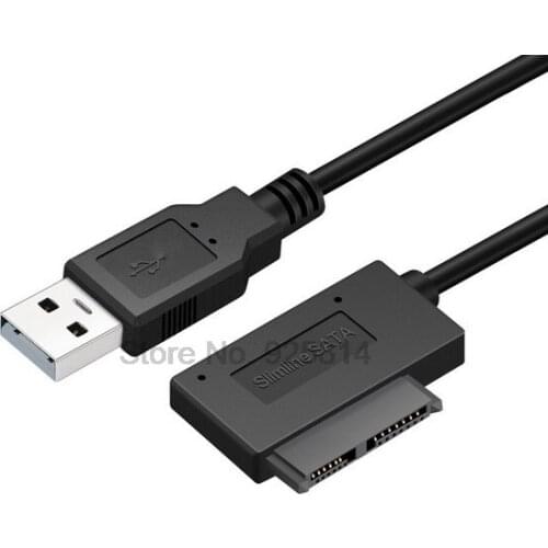 By dhl or fedex 200pcs USB 2.0 to Mini Sata II 7+6 13Pin Adapter Converter Cable for Laptop CD/DVD ROM Slimline Drive