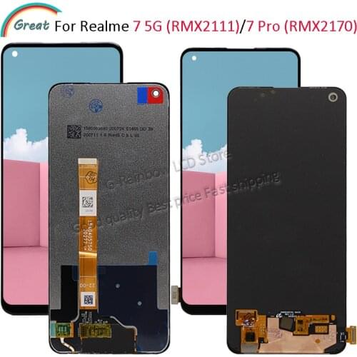 For Realme 7 5G LCD RMX2111 Display Touch Panel Screen Digitizer Assembly Replacement Pantalla For OPPO Realme 7 Pro RMX2170 LCD
