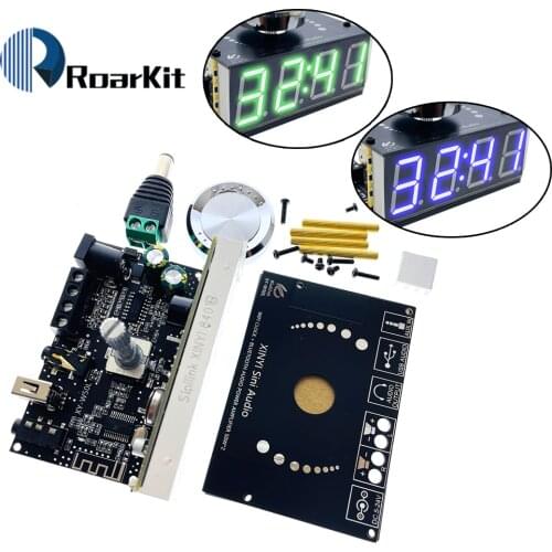 HIFI 50W*2 Stereo Bluetooth 5.0 Digital Power Amplifier Board Module With WIFI Timing Clock XY-W50L With Blue/Green Digital Tube