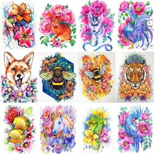 HUACAN Picture By Number Tiger Cat Drawing On Canvas HandPainted Art Gift DIY Oil Painting Fox Animal Kits Home Decoration