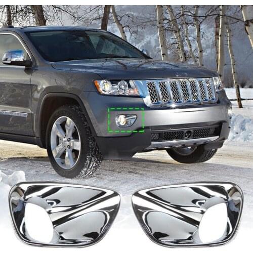 JXLCLYL 2pcs Front Fog Light Bezel Cover Trim For Jeep Grand Cherokee 2011-2013
