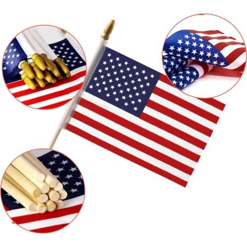 50x Handheld American Stick Flags Mini for Memorial Day 4th of July
