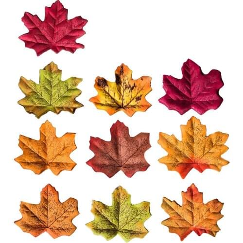Artificial Silk Maple Leaves For Home Wedding Party Christmas Decoration Scrapbooking Fall Fake Flower Thanksgiving Day Decor