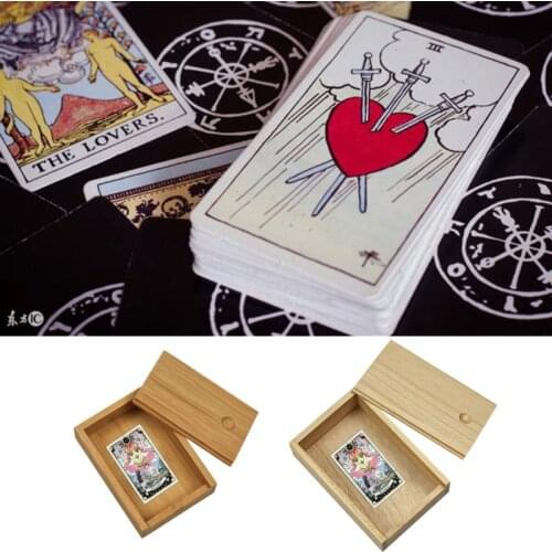 Bamboo Cards Storage Box Desktop Wooden Poker Playing Card Box Case Tarots Box