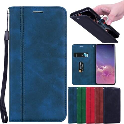 Leather Flip Case For Samsung Galaxy S10 Phone Cover Business Man Woman Office Lady Matte PU Stand Holder For Samsung S10 Cases