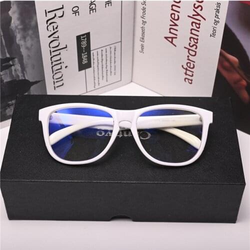 Evove Computer Glasses Women Male White Pink Anti Blue Ray Eyeglasses Frames Female Narrow 135mm Spectacles Protect Eye
