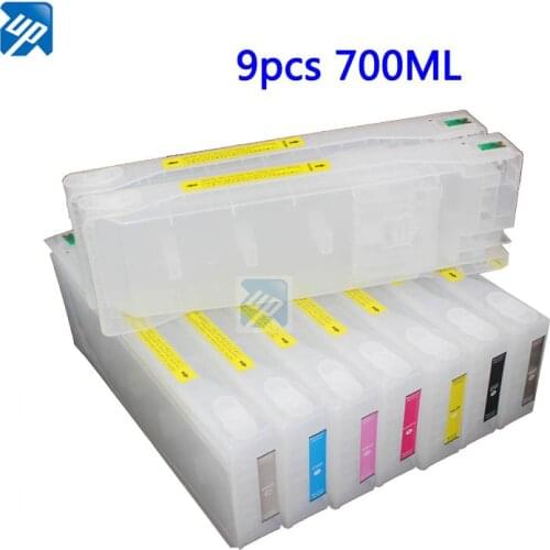 700ml refillable ink Cartridge For epson 9890 7890 pro9890 pro7890 + 1pcs chip Resetter + 1pcs maintenance tank Resetter