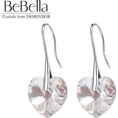 BeBella crystal heart drop earrings pendant eardrop with Crystals from Swarovski fashion jewelry for women girls birthday gift