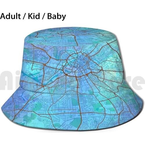 England Street Map Blue Lagoon Sun Hat Foldable UV Protection Street Map Art Street Map England Highways
