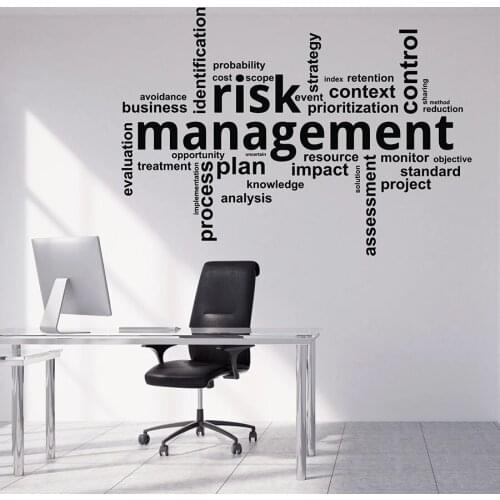 Studio Office Stickers Interior Decoration Lettering Removable Mural Words Wall Decal Cloud Risk Management Vinyl