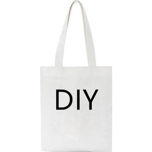 DIY Shoulder Bags Handbag Vintage Aesthetics Harajuku Print Large Shopping Bag Funny Ulzzang Women Wallet