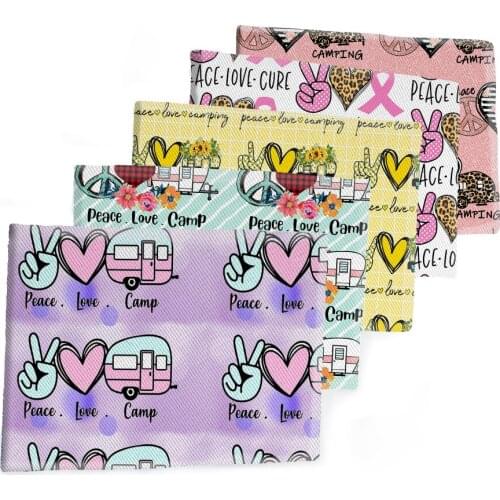 Fabric 50*145CM Peace of Love Pattern Printed Polyester Cotton Twill Fabric Patchwor Printed