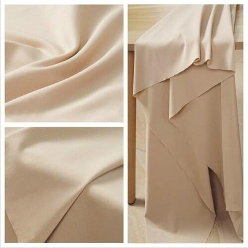 High quality soft beige nude color four-sided stretch knitted fabric culottes T-shirt dress swimwear wholesale