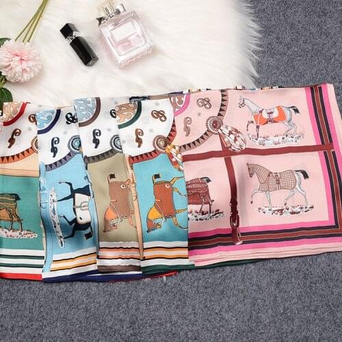 High-End Small Square Scarf Lady Neck Scarf Natural Mulberry Silk Girl Bandana Hair Band Bag Accessories Womens Kerchief Shawl