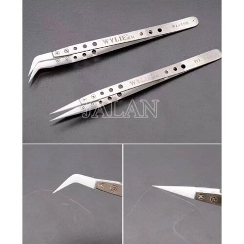 WL-14H Anti-static Curved Straight Tip Forceps Precision Soldering Tweezers Set Electronic ESD Tweezers Tool