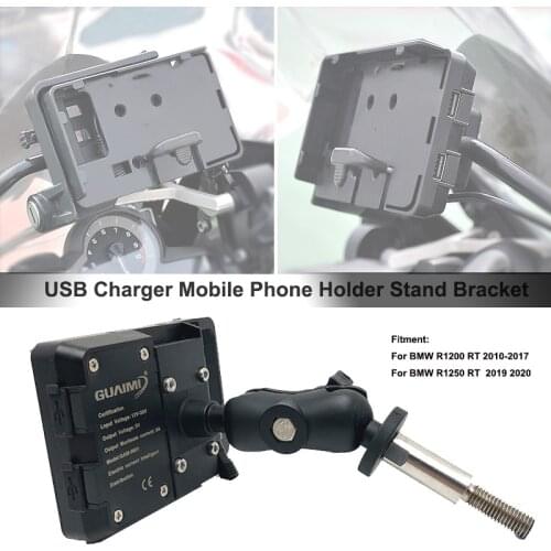 USB Charger Mobile Phone Holder 4.0 to 6.3 inches GPS Navigation Bracket For BMW R1200RT R1200 RT 2010-2017 R1250RT 1250RT 2019