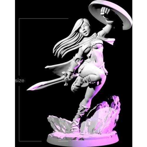 1/24 75mm /32 56mm Resin Model Pretty Girl Female Warrior Figure Unpainted Sculpture No Color RW-034