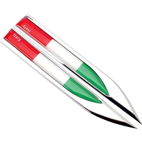 1Pair 3D Metal Biadesivo 3M Italy Flag Car Stickers And Decals Gadget Decoration Trcuk Moto Car Emblem Badge For Dodge Jeep Fiat