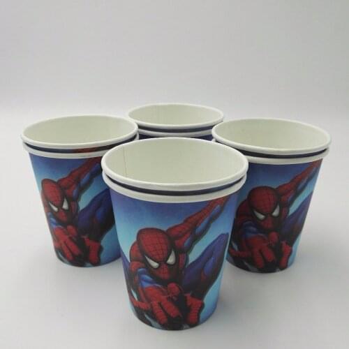 10pcs Superhero Party Supplies Cup Cartoon Theme Party for Children/boys Happy Birthday Decoration Spiderman Party Supplies