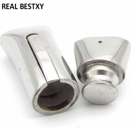 20pcs/lot engrave logo hole:7.3X3.3mm/10X4.2mm Stainless Steel Clasps Leather cord DIY Bracelet Making PushLock Buckles clasps