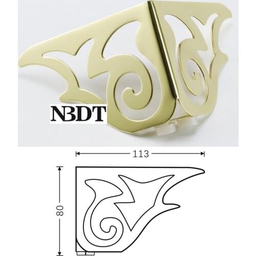 4Pcs/Lot H8CM European Steel Gold Hollow-out Flower Design Feet Leg Bath Cabinet Coffee Table