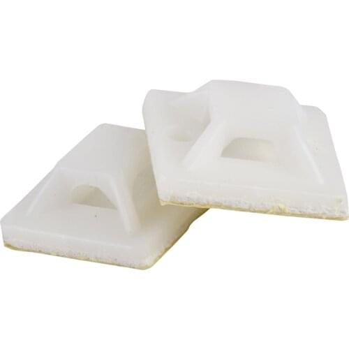 50-100Pcs 20x20 25x25 30x30 40x40mm White Zip Tie car Cable Wire Removable Self Adhesive Wall Holder Mount Clip/Clamp