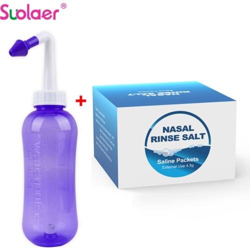 500ml Nose Clean Nose Wash Nasal Cavity Cleaner Nose Cleaning Salts Sinusitis Sensitivity Avoid Allergic Rhinitis Neti Pot 4.5g