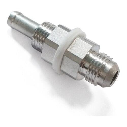 Car Universal 6AN Male Flare Bulkhead To 5/16 Hose Barb Fuel Tank Fitting Fuel Aluminum Silver Hose Bar Car Parts