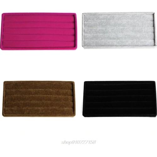Velvet Jewelry Ring Earring Display Box Tray Holder Storage Showcase Organizer D14 20 Dropshipping