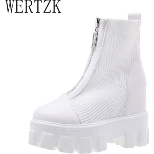 Fashion Sock Boots Women Platform Sneakers 2021 New Designer Ladies Slip On Sports Shoes Thick Sole Ankle Boots Female Casual