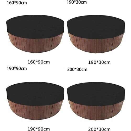 Black Bathtub Cover Round Anti-UV Protector Spa Hot Tub Dust Waterproof Covers Anti-UV Material, Waterproof, Strong And Durable