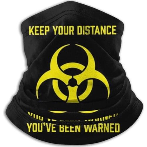 Keep Your Distance You'Ve Been Warned Biohazard Symbol Bandana Scarf Mask Scarfs Neck Warmer Headwear Toxic Biohazard Yellow