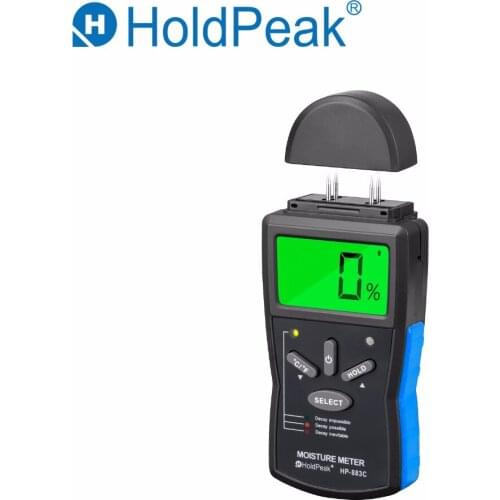 HoldPeak Wood Humidity Meter HP-883C Moisture Tester Analyzer Meter Wood Moisture Detector with LCD Digital Timber Detector