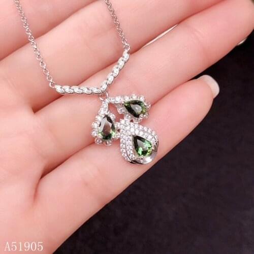 KJJEAXCMY boutique jewelry 925 sterling silver inlaid natural sapphire gemstone female luxury necklace pendant support detection