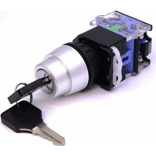 Key Switch 1 NO 1 NC Electronic Key Lock Switch 2 Position Rotary Switch with Keys LA38-11Y2