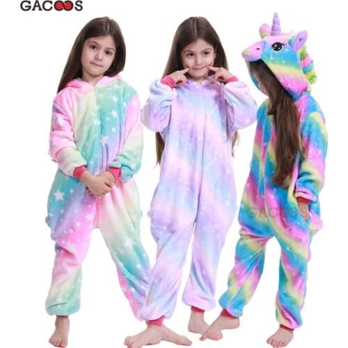 New Kugurumi Pajamas Unicorn For Children Animal Winter Onesie Kids Boys Pyjamas Panda Unicornio Sleepwear Girls Pijamas Set