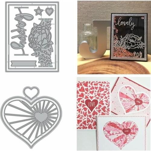Metal Cutting Dies Diy Handcraft Decorate Cards Scrapbook Embossing Paper Lovely Letter Words Flower Heart Star Square Hollowed